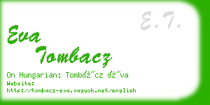 eva tombacz business card